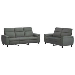 vidaXL Set pohovek 2 pcs Tmavě &scaron;ed&aacute; Textil