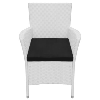 vidaXL Zahradní židle 2 ks s poduškami polyratan bílé