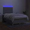 vidaXL Box spring postel s matrac&iacute; a LED světle &scaron;ed&aacute; 120x190 cm textil