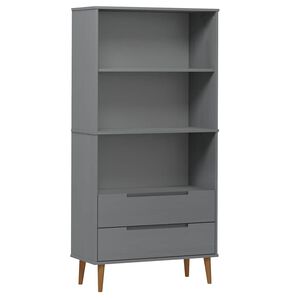 vidaXL Knihovna MOLDE &scaron;ed&aacute; 85 x 35 x 170,5 cm masivn&iacute; borov&eacute; dřevo