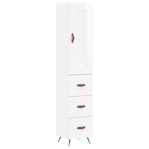 vidaXL Skř&iacute;ň highboard b&iacute;l&aacute; s vysok&yacute;m leskem 34,5x34x180 cm kompozit