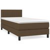 vidaXL Box spring postel s matrac&iacute; tmavě hněd&aacute; 100 x 200 cm textil