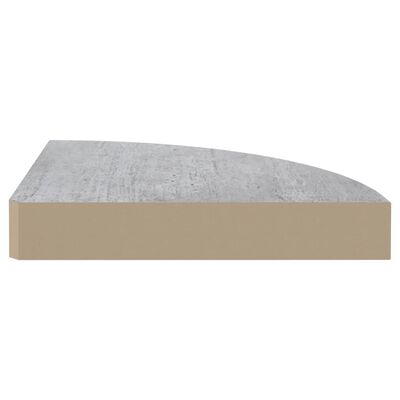 vidaXL Nástěnné rohové police 4 ks betonově šedé 25 x 25 x 3,8 cm MDF