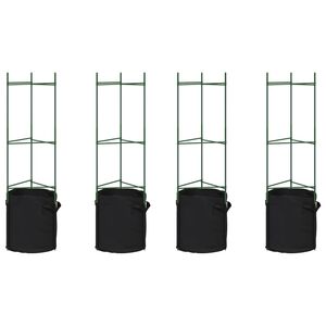 vidaXL Podpěrn&eacute; klece pro rajčata s pytlem 4 ks 116 cm ocel a PP
