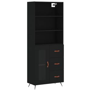 vidaXL Skř&iacute;ň highboard čern&aacute; 69,5 x 34 x 180 cm kompozitn&iacute; dřevo