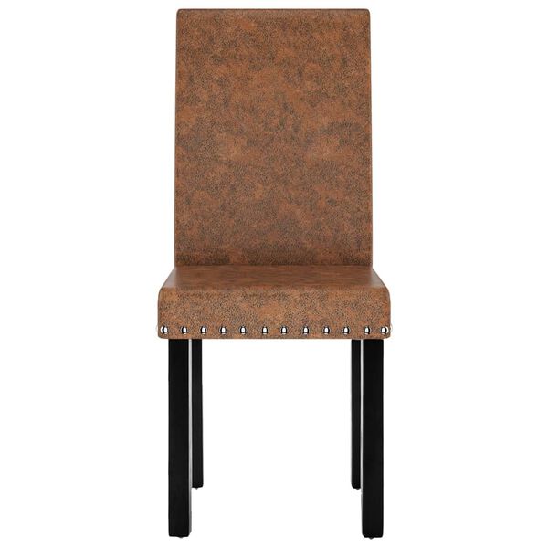 vidaXL J&iacute;deln&iacute; židle 2 ks hněd&eacute; textil