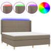 vidaXL Box spring postel s matrac&iacute; a LED taupe 160x200 cm textil