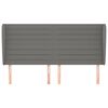 vidaXL Čelo postele typu u&scaron;&aacute;k tmavě &scaron;ed&eacute; 203x23x118/128 cm textil