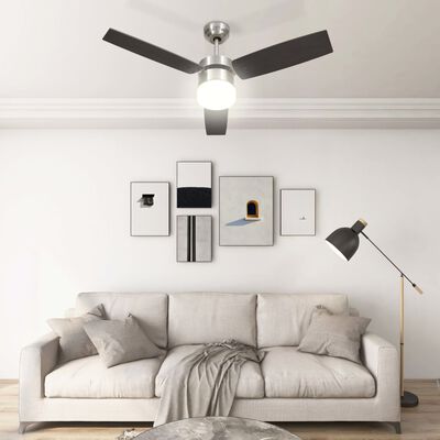 vidaXL Stropní ventilátor světlo a dálkový ovladač 108 cm tmavě hnědý