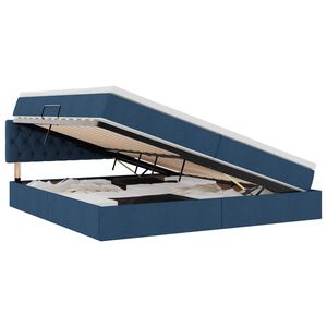 vidaXL Postel s &uacute;ložn&yacute;m prostorem a matrac&iacute; s čelo Modr&aacute; 200 x 200 cm