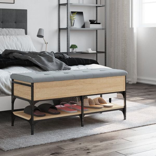 vidaXL Lavice s botn&iacute;kem dub sonoma 102 x 42 x 45 cm kompozitn&iacute; dřevo