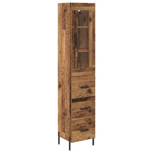 vidaXL Vysok&yacute; bufet Star&eacute; dřevo 34,5 x 34 x 180 cm Kompozitn&iacute; dřevo