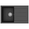 vidaXL Dřez Čern&aacute; 780 x 500 mm 80% Křemenn&eacute; a 20% Pryskyřice