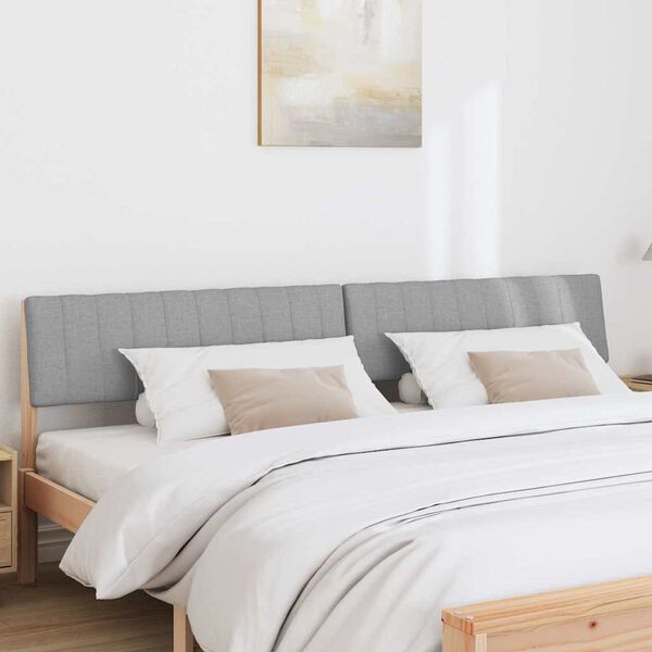 vidaXL Čalouněn&eacute; čelo postele Světle &scaron;ed&aacute; 200 cm Masivn&iacute; borov&eacute; dřevo