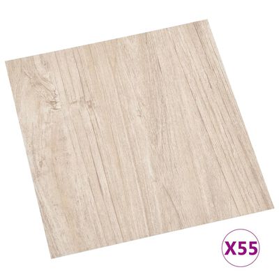 vidaXL Samolepicí podlahové desky 55 ks PVC 5,11 m² světle hnědé