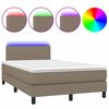 vidaXL Box spring postel s matrac&iacute; a LED taupe 120 x 200 cm textil