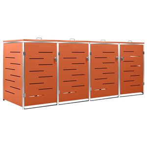 vidaXL Př&iacute;stře&scaron;ek na čtyři popelnice 276,5x77,5x115 cm nerezov&aacute; ocel