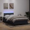 vidaXL Box spring postel s matrac&iacute; a LED tmavě &scaron;ed&aacute; 120x220 cm samet