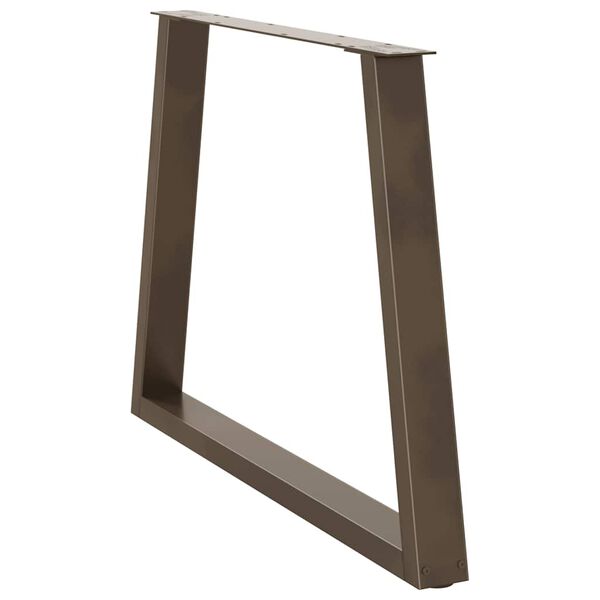 vidaXL Nohy k jídelnímu stolu ve tvaru V, 3 ks, přírodní ocel, 90 x (72-73,3) cm, ocel