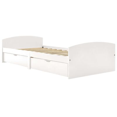 vidaXL Rám postele se 2 zásuvkami bílý masivní borovice 90 x 200 cm