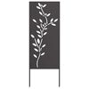 vidaXL Soukrom&iacute; na zahradě Čern&aacute; 50 x 140 cm Studeně v&aacute;lcovan&aacute; ocel