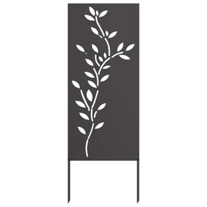 vidaXL Soukrom&iacute; na zahradě Čern&aacute; 50 x 140 cm Studeně v&aacute;lcovan&aacute; ocel