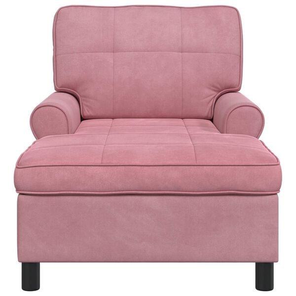 vidaXL Chaise Lounge s pol&scaron;t&aacute;řem Růžov&aacute; 91 x 157 x 91 cm samet