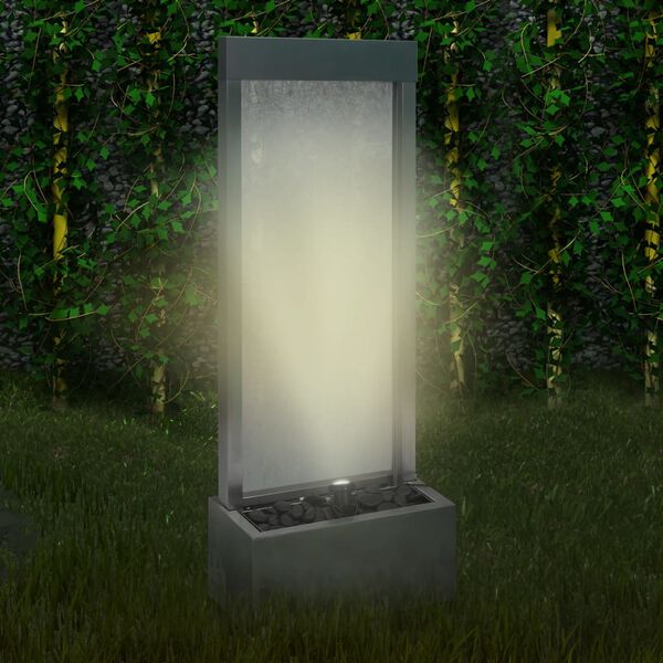 vidaXL Zahradn&iacute; font&aacute;na stř&iacute;brn&aacute; 39 x 22 x 108,5 cm nerezov&aacute; ocel