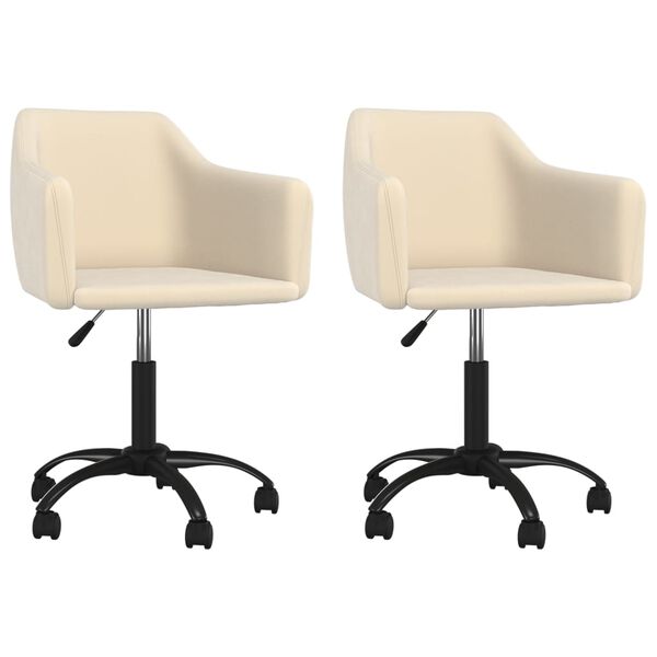 vidaXL Otočn&eacute; j&iacute;deln&iacute; židle 2 ks kr&eacute;mov&eacute; samet