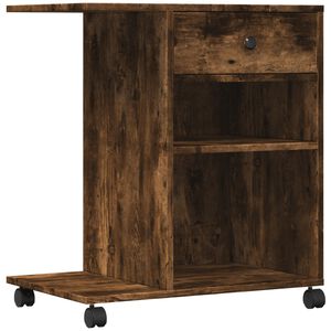 vidaXL Stojan na tisk&aacute;rnu na kolečk&aacute;ch kouřov&yacute; dub 60 x 40 x 68,5 cm