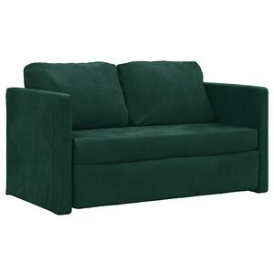 vidaXL Podlahov&aacute; rozkl&aacute;dac&iacute; pohovka 2 v 1 zelen&aacute; 122x204x55 cm samet