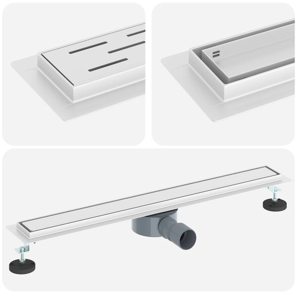 vidaXL Sprchov&yacute; odtok 2 v 1 s 360&deg; sifonem Stř&iacute;brn&aacute; 70 cm