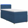 vidaXL Postel boxspring s matrac&iacute; s LED p&aacute;sky Modr&aacute; 90 x 200 cm Textil