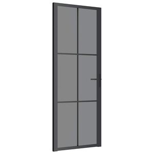 vidaXL Interi&eacute;rov&eacute; dveře 76 x 201,5 cm čern&eacute; ESG sklo a hlin&iacute;k