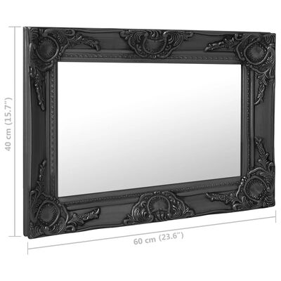vidaXL Nástěnné zrcadlo barokní styl 60 x 40 cm černé