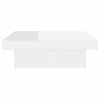 vidaXL Konferenční stolek bílý vysoký lesk 90 x 90 x 28 cm dřevotříska