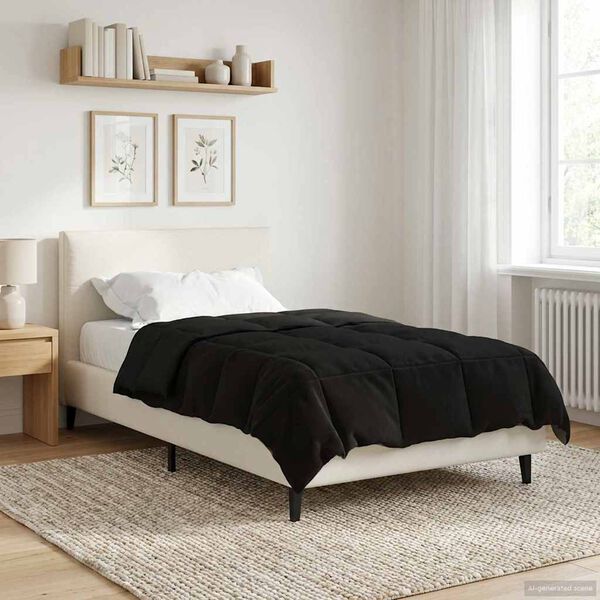 vidaXL Celoročn&iacute; přikr&yacute;vka &Scaron;něrov&aacute;n Čern&aacute; 135 x 220 cm Mikrovl&aacute;kno