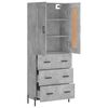 vidaXL Skř&iacute;ň highboard betonově &scaron;ed&aacute; 69,5x34x180 cm kompozitn&iacute; dřevo