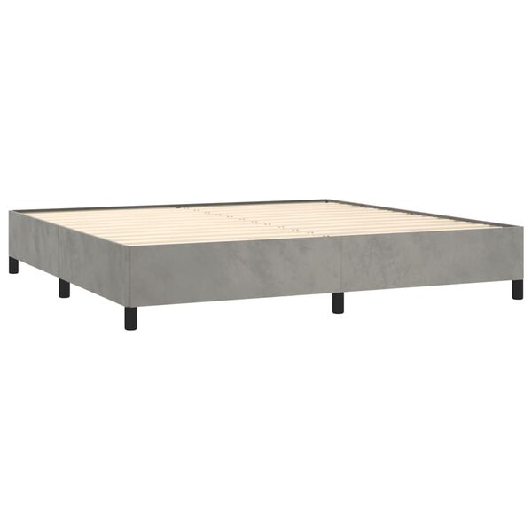 vidaXL Box spring postel s matrac&iacute; světle &scaron;ed&aacute; 200x200 cm samet