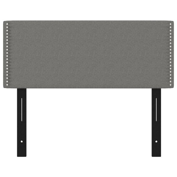 vidaXL Čelo postele tmavě &scaron;ed&eacute; 100 x 5 x 78/88 cm textil