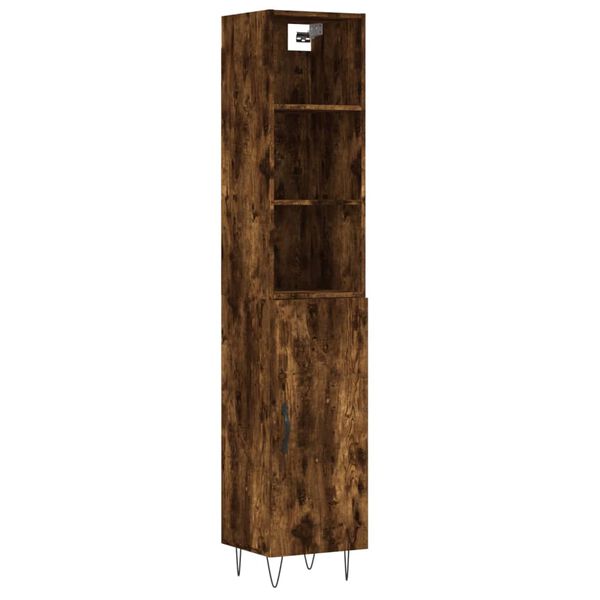 vidaXL Skř&iacute;ň highboard kouřov&yacute; dub 34,5 x 34 x 180 cm kompozitn&iacute; dřevo
