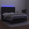vidaXL Box spring postel s matrac&iacute; a LED čern&aacute; 140x190 cm samet