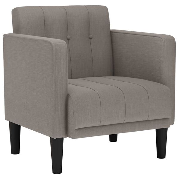 vidaXL Rozkl&aacute;dac&iacute; křeslo s područkami, taupe, 53 cm, l&aacute;tka