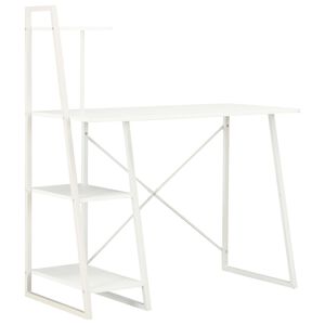 vidaXL Psac&iacute; stůl s poličkami b&iacute;l&yacute; 102 x 50 x 117 cm