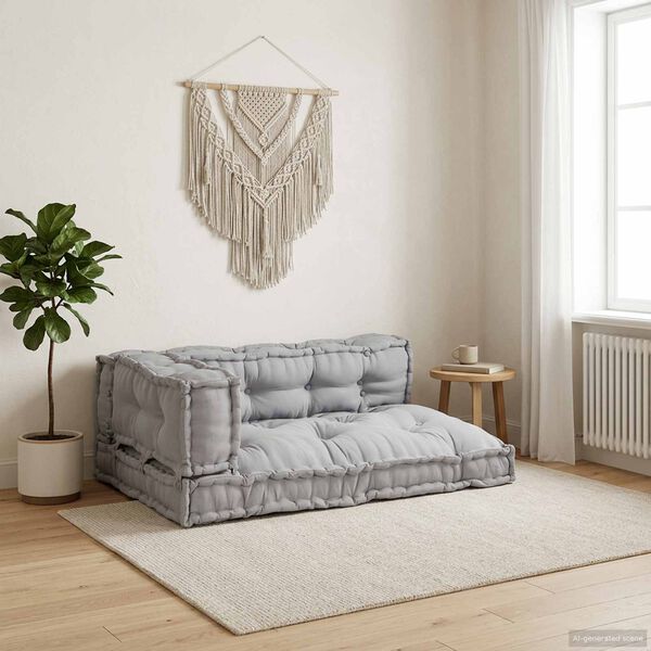 vidaXL Polstrovan&yacute; pohovkov&yacute; pol&scaron;t&aacute;ř 3 pcs &Scaron;ed&aacute; 120 x 80 x 38 cm