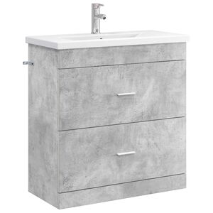 vidaXL Sada koupelnov&eacute;ho n&aacute;bytku Betonově &scaron;ed&aacute; 81 x 40 x 84,5 cm