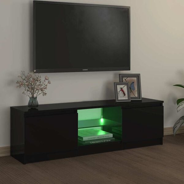 vidaXL TV skř&iacute;ňka s LED osvětlen&iacute;m čern&aacute; 120 x 30 x 36 cm