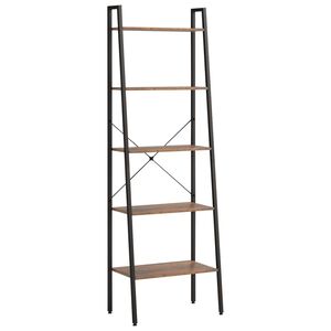 vidaXL 5patrov&aacute; stoj&iacute;c&iacute; police tmavě hněd&aacute; a čern&aacute; 56 x 35 x 174 cm