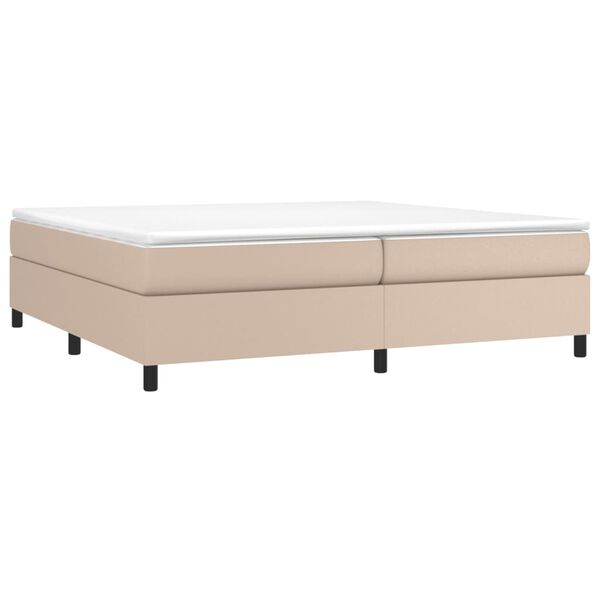 vidaXL Box spring postel s matrací cappuccino 200 x 200 cm umělá kůže