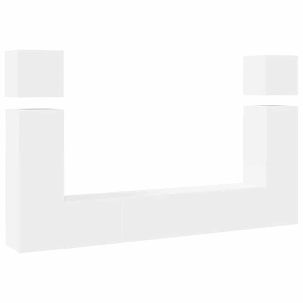 vidaXL 8dílný set TV skříněk bílý kompozitní dřevo